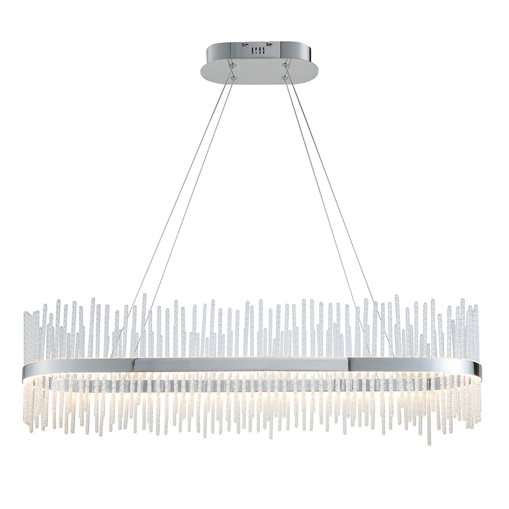 Grimsby Clear Glass Large Pendant Ceiling Light In Chrome