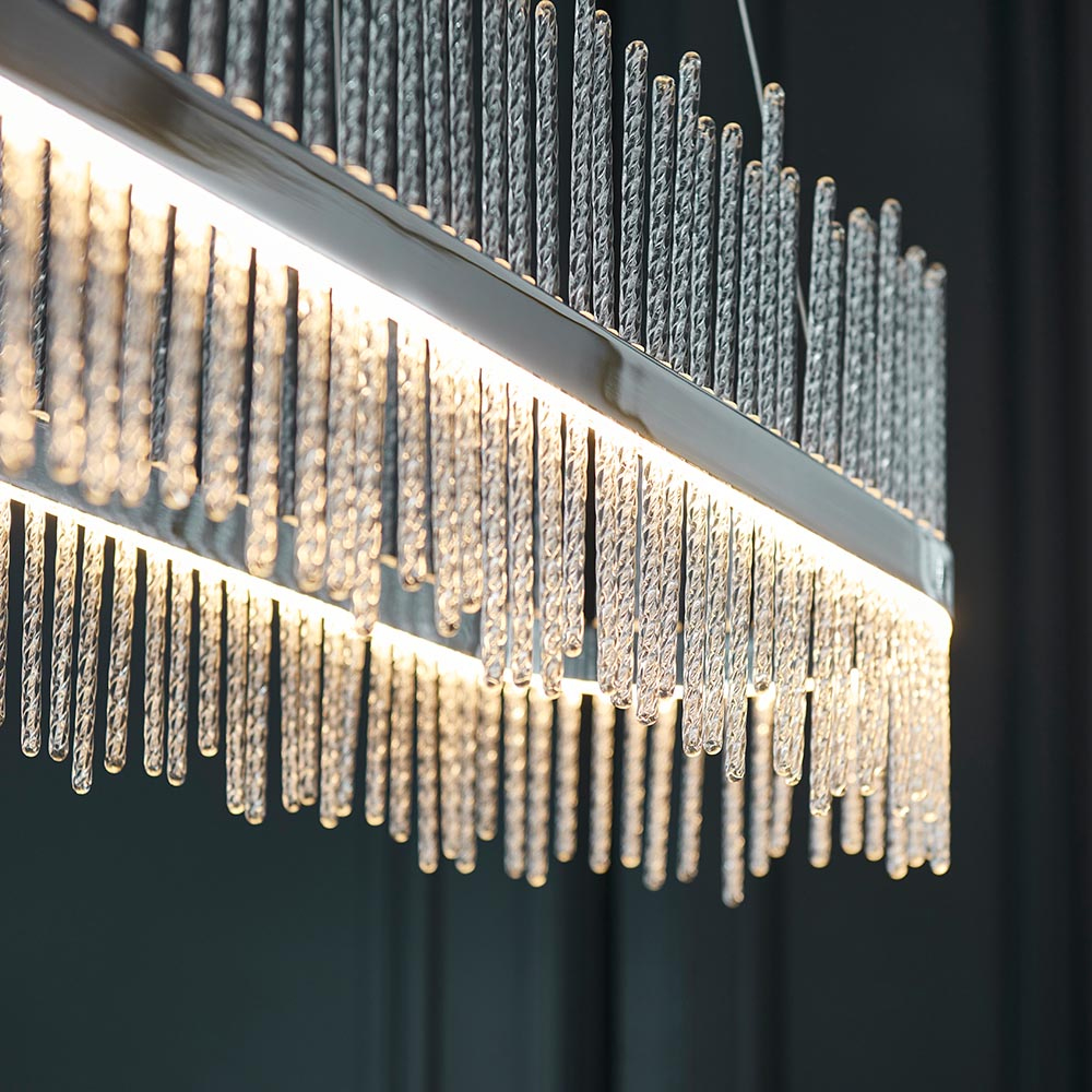 Grimsby Clear Glass Large Pendant Ceiling Light In Chrome