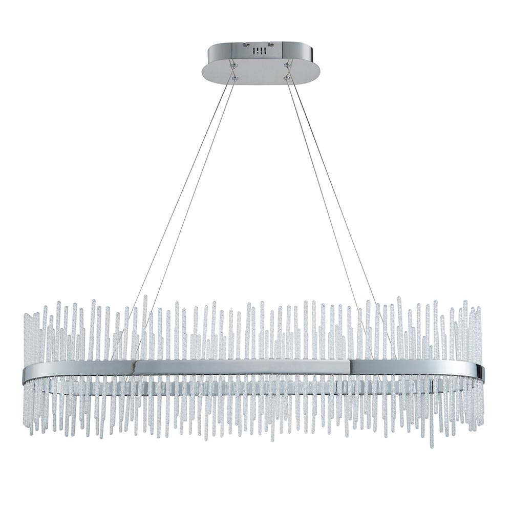Grimsby Clear Glass Large Pendant Ceiling Light In Chrome