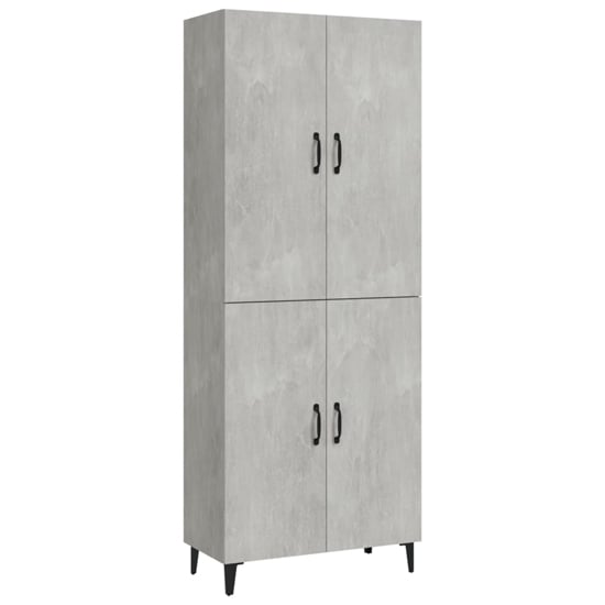 Grina Wooden Highboard With 4 Doors In Concrete Effect_4