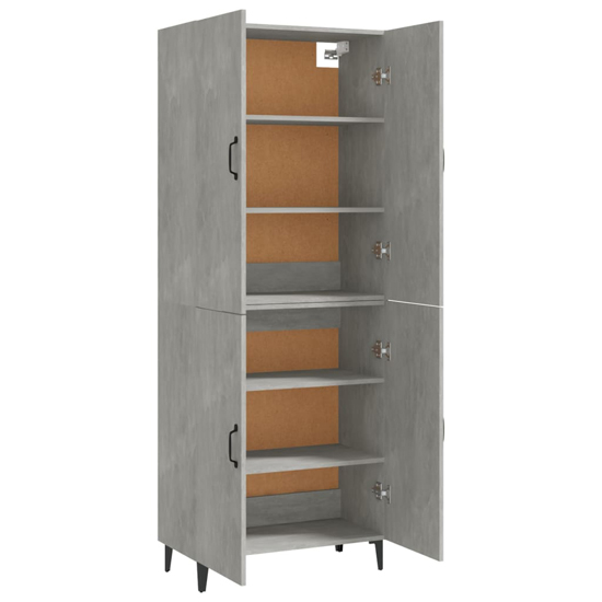 Grina Wooden Highboard With 4 Doors In Concrete Effect_5