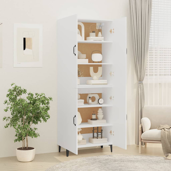 Grina Wooden Highboard With 4 Doors In White_2
