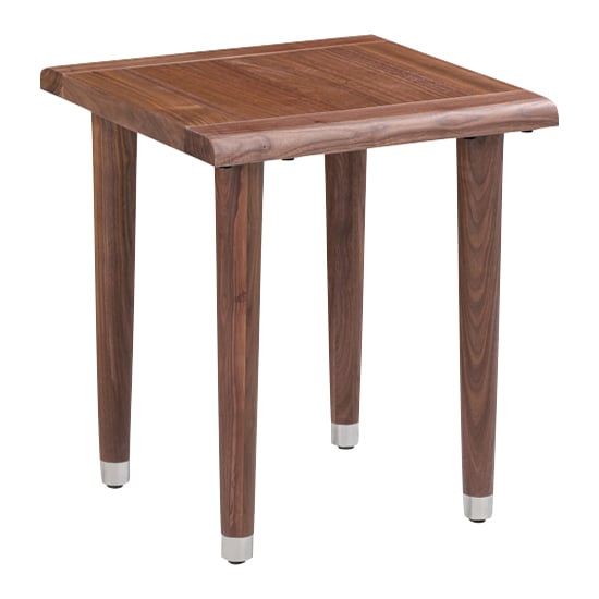 Photo of Grote square wooden lamp table in walnut