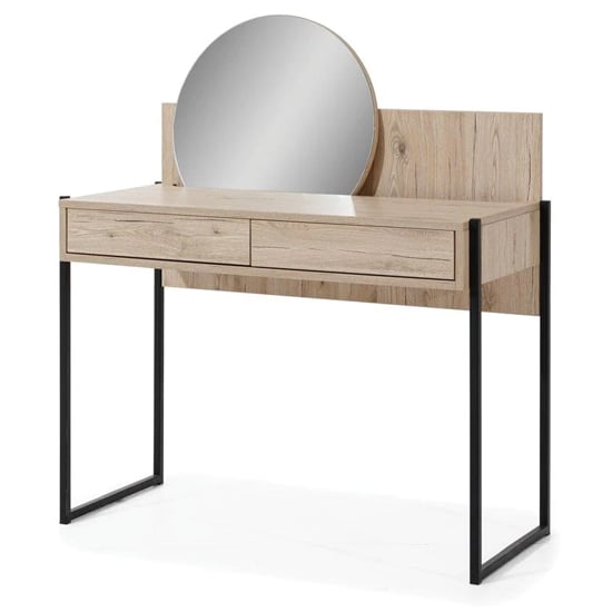 Product photograph of Groton Wooden Dressing Table With Mirror In Bordeaux Oak from Furniture in Fashion