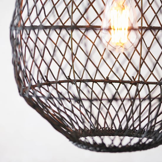 Groton Rattan Ceiling Pendant Light In Stained Black