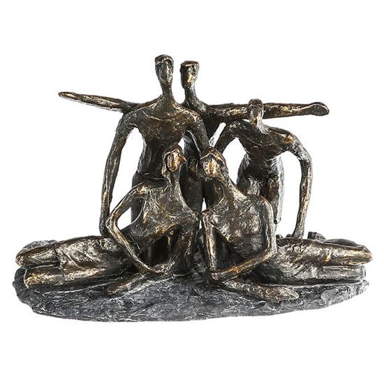 Photo of Group poly design sculpture in antique bronze and grey