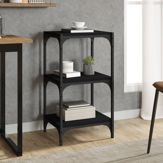 Read more about Grove wooden 3-tier bookshelf in black with steel frame