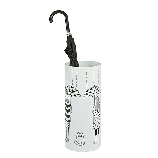 Photo of Guelph round metal umbrella stand in white