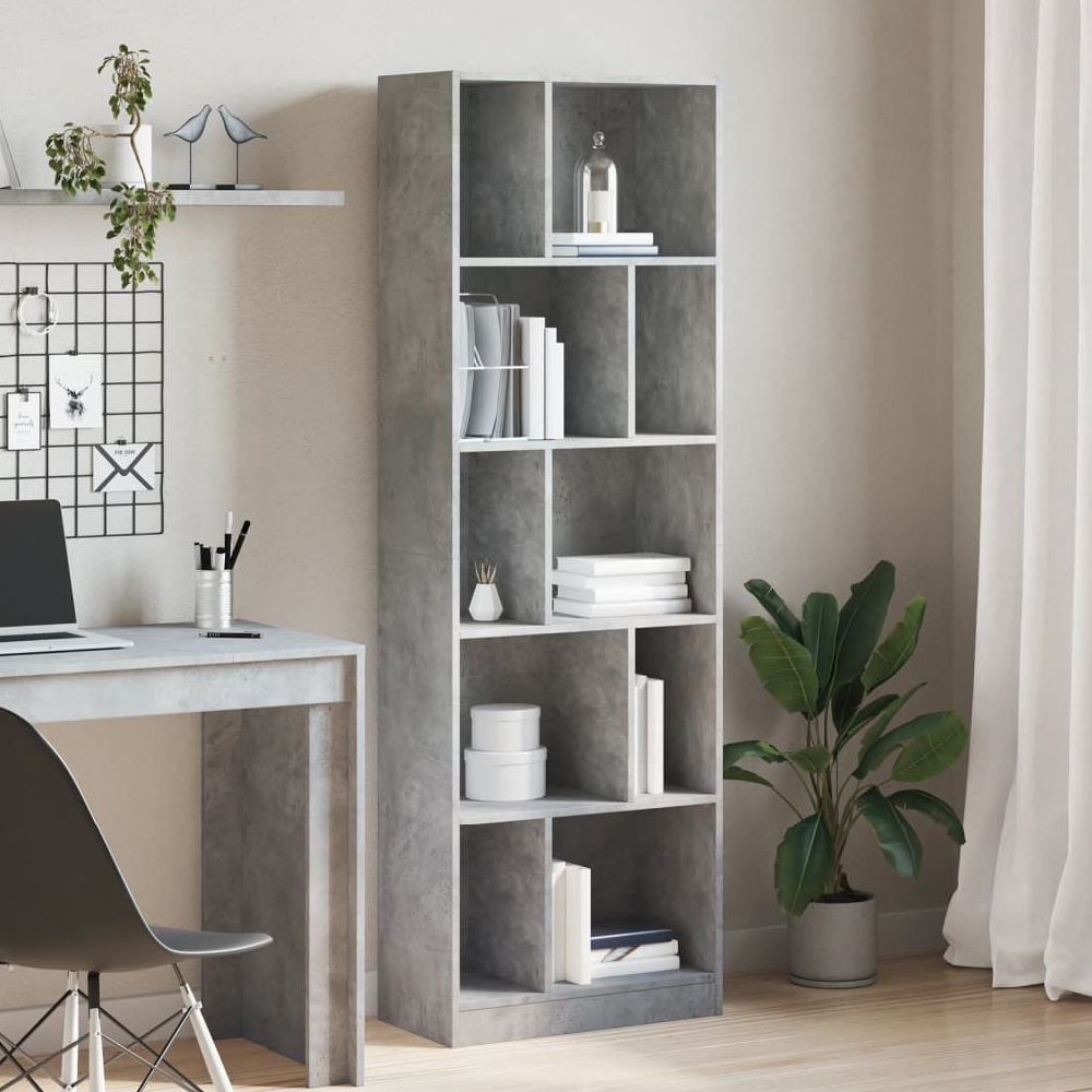 Read more about Guelph wooden bookcase with 10 shelves in concrete grey