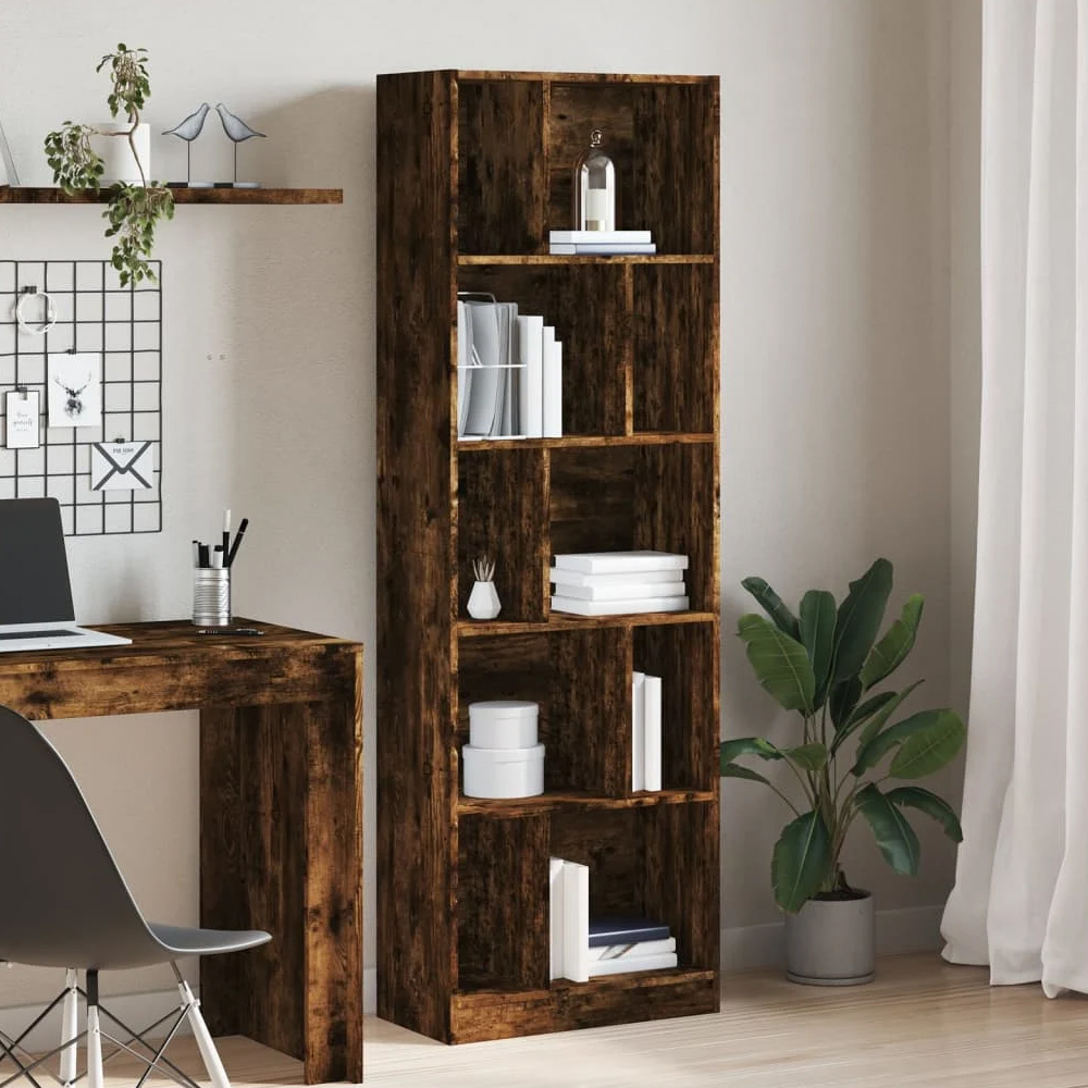 Read more about Guelph wooden bookcase with 10 shelves in smoked oak