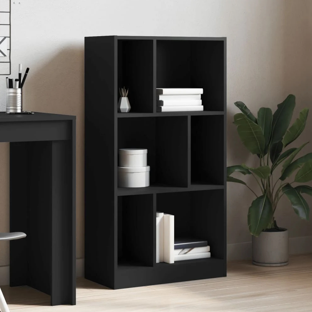 Read more about Guelph wooden bookcase with 6 shelves in black