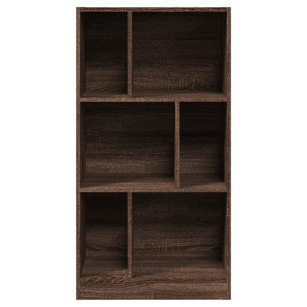 Guelph Wooden Bookcase With 6 Shelves In Dark Brown Oak