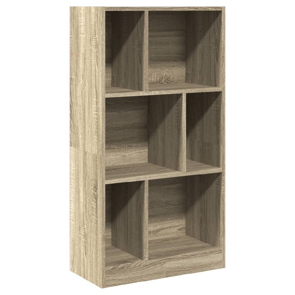 Guelph Wooden Bookcase With 6 Shelves In Sonoma Oak