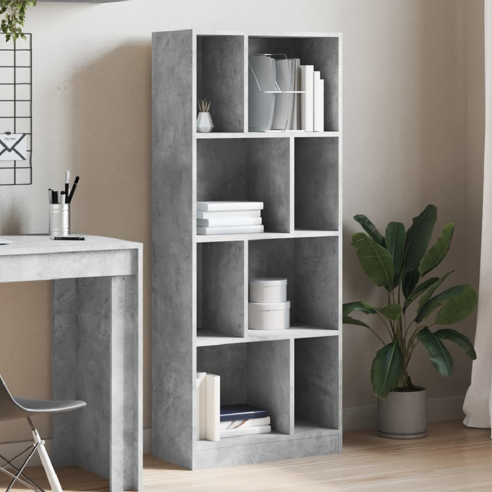 Read more about Guelph wooden bookcase with 8 shelves in concrete grey