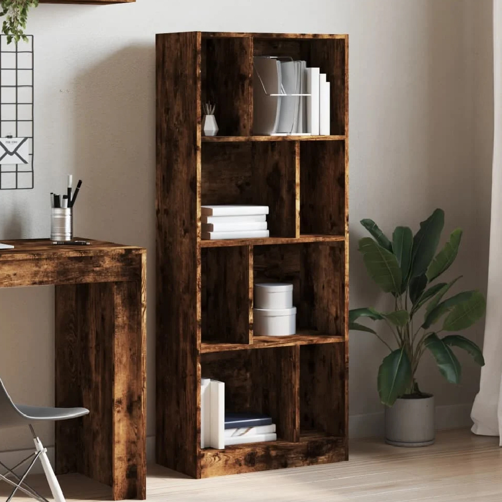 Read more about Guelph wooden bookcase with 8 shelves in smoked oak