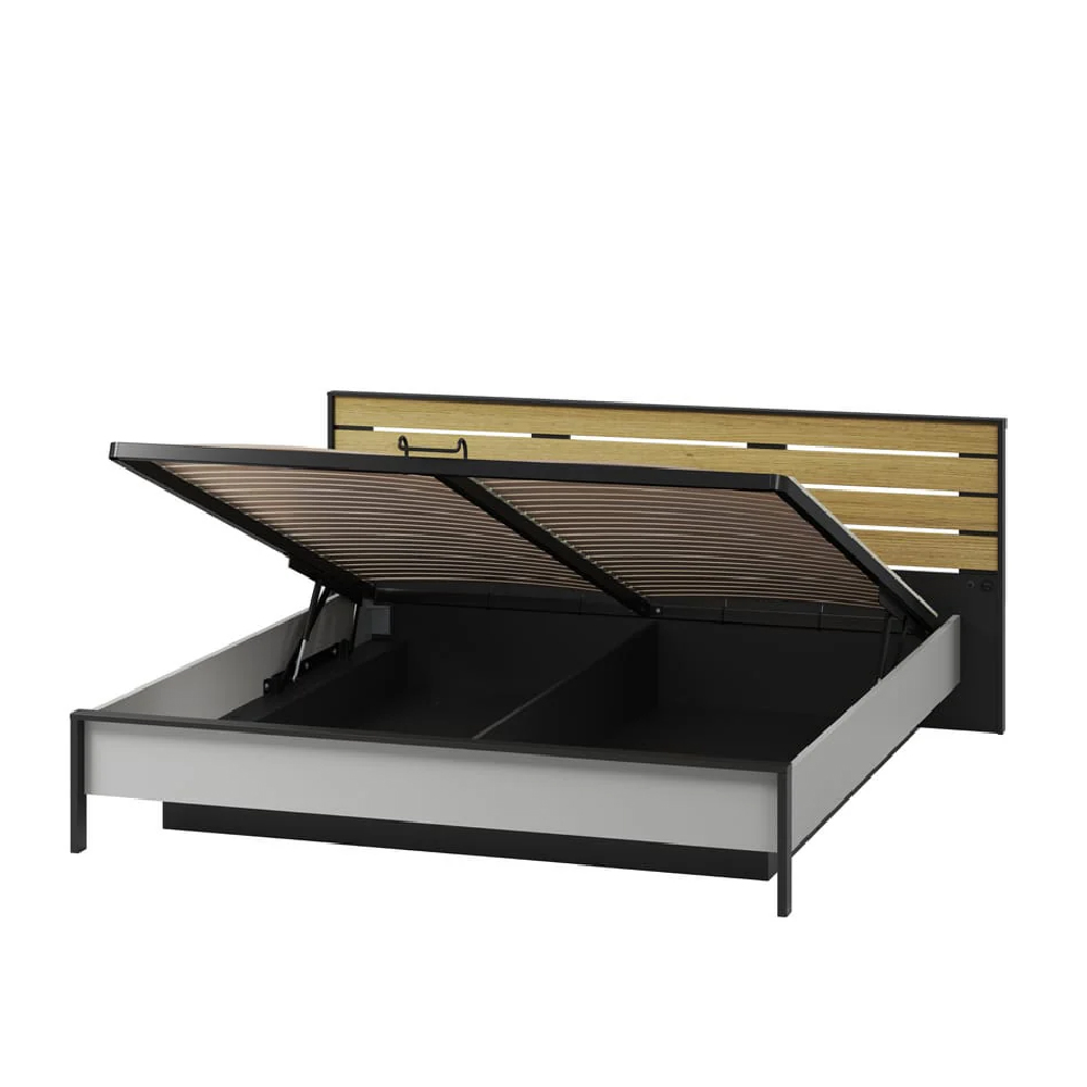 Guelph Wooden Super King Size Bed In Grey