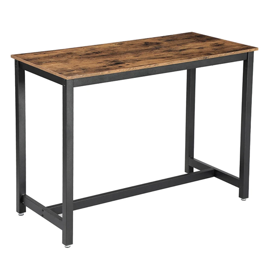Gulf Wooden Industrial Bar Table In Rustic Brown FiF