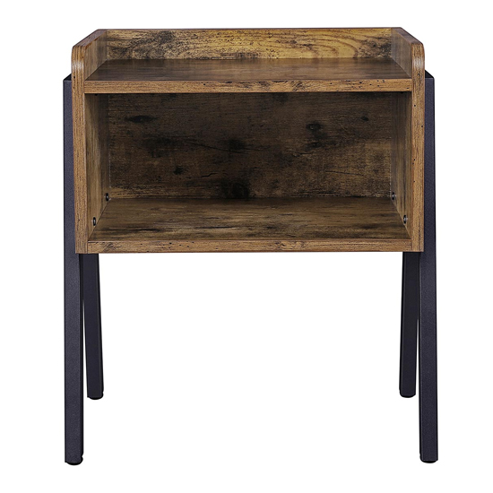 Gulf Wooden Open Drawer Side Table In Rustic Brown FiF