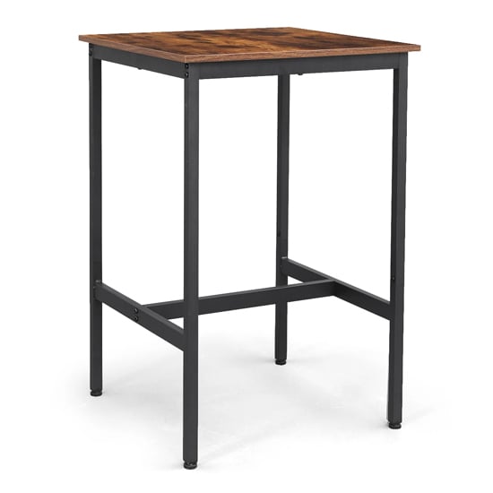 Product photograph of Gulf Wooden Pub Style High Bar Table In Rustic Brown from Furniture in Fashion
