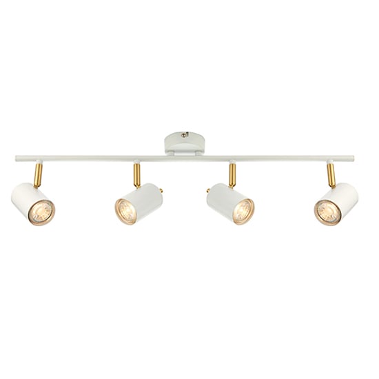 Read more about Gull 4 lights bar spotlight in matt white and satin brass