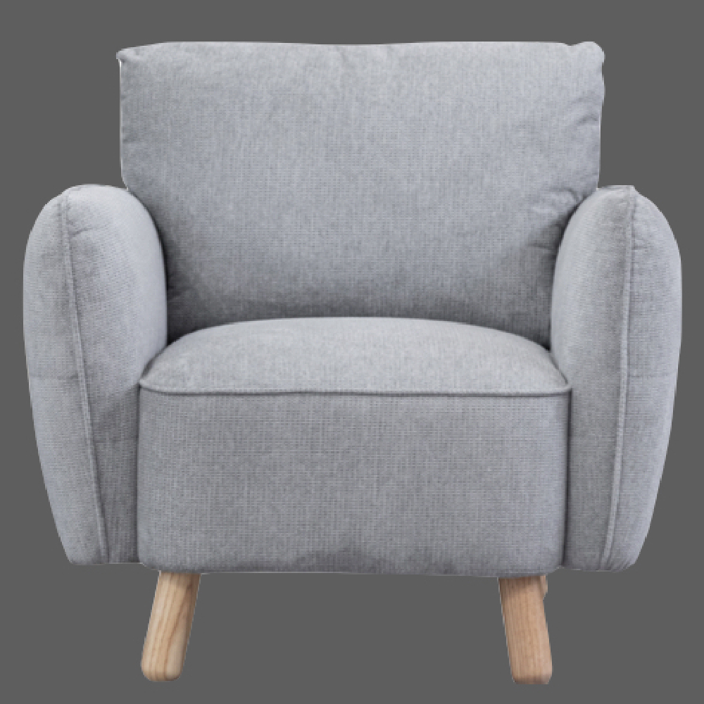Gunnison Fabric 1 Seater Sofa In Light Grey