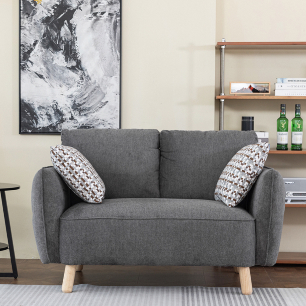 Gunnison Fabric 2 Seater Sofa in Dark Grey