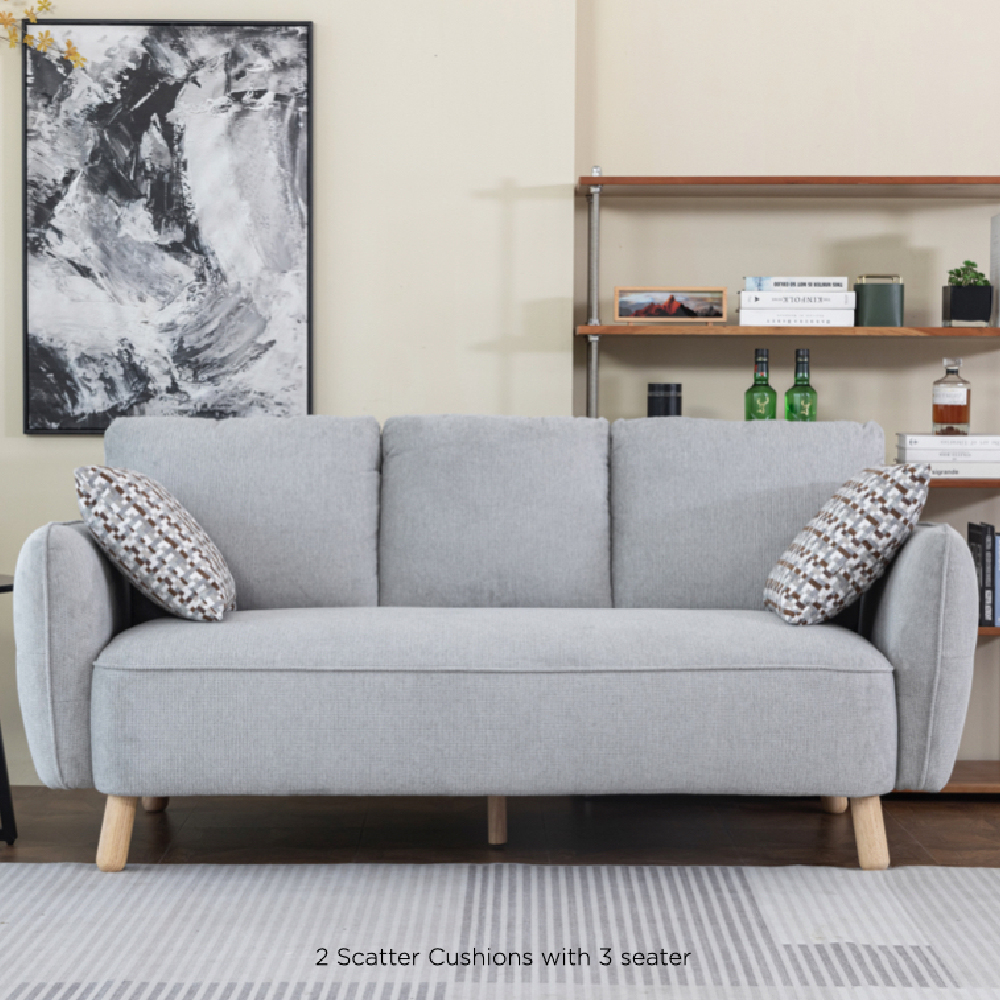 Gunnison Fabric 3+2 Seater Sofa Set In Light Grey