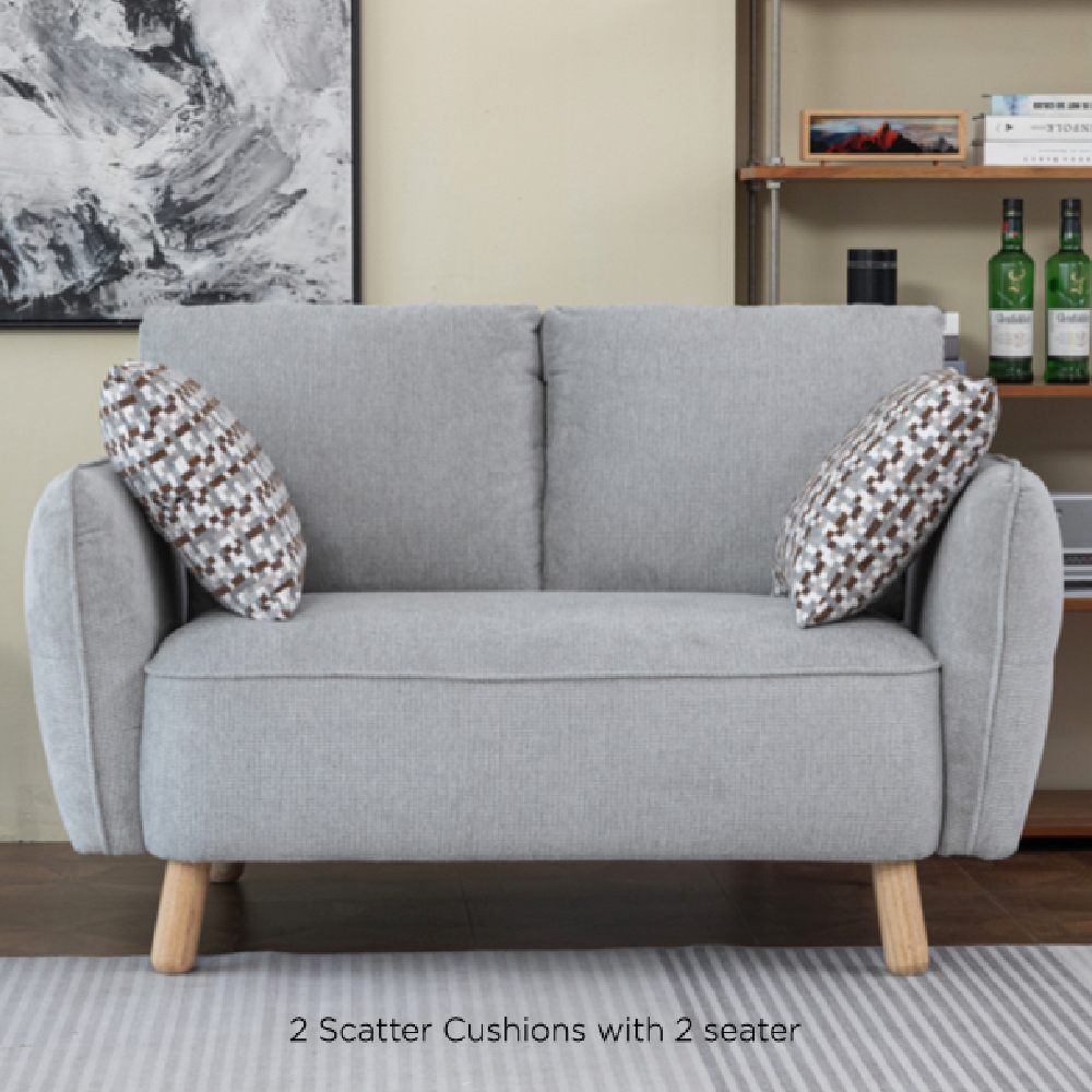 Gunnison Fabric 3+2 Seater Sofa Set In Light Grey