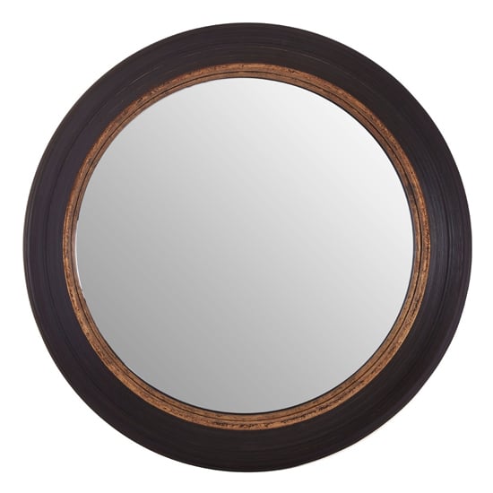 Product photograph of Gwan Convex Surface Wall Mirror In Black from Furniture in Fashion