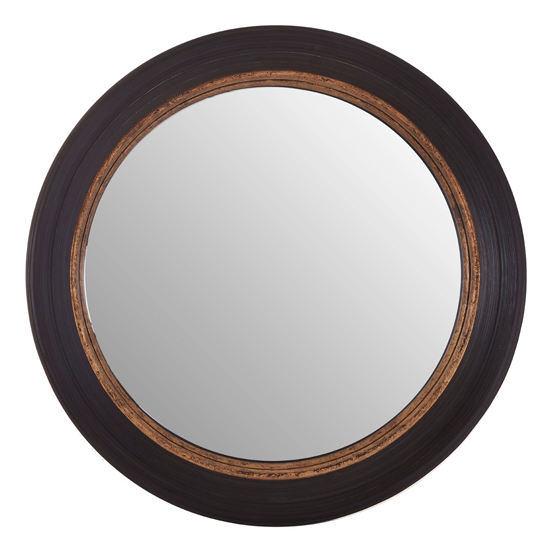 Gwan Convex Surface Wall Mirror In Black thumbnail