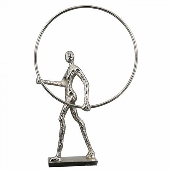 Product photograph of Gym Aluminium Sculpture In Antique Silver from Furniture in Fashion