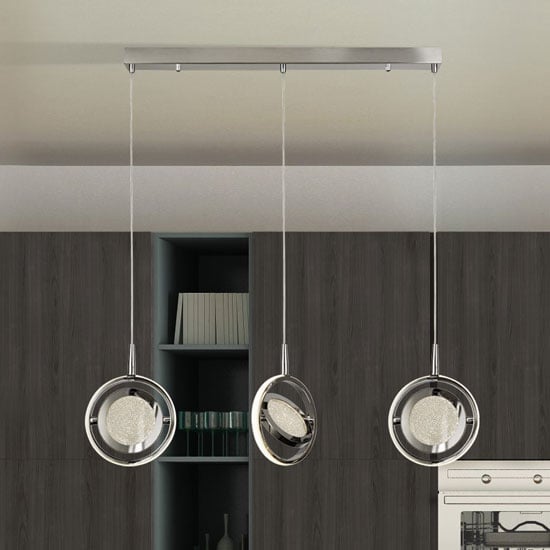 Product photograph of Gyroscope 3 Led Ring Bar Pendant Light In Chrome from Furniture in Fashion