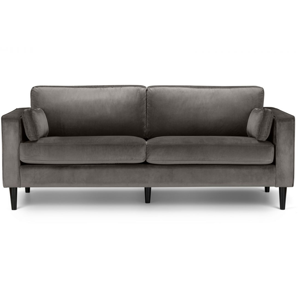 Hachi Velvet 3 Seater Sofa In Grey