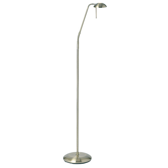 Hackney Touch Task Floor Lamp In Antique Brass