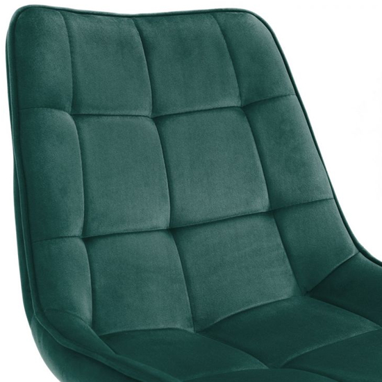Hadas Green Velvet Dining Chairs With Black Metal Legs In Pair