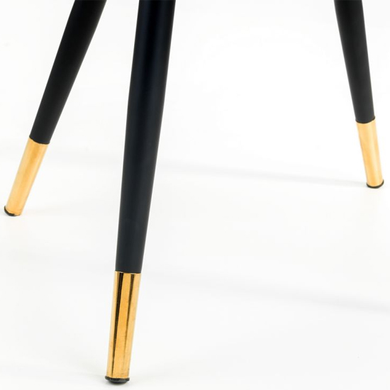 Hadas Green Velvet Dining Chairs With Black Metal Legs In Pair