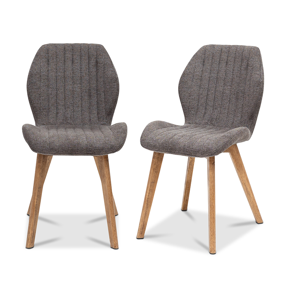 Hadley Oak Veneer Dining Table with 6 Yale Grey Chairs