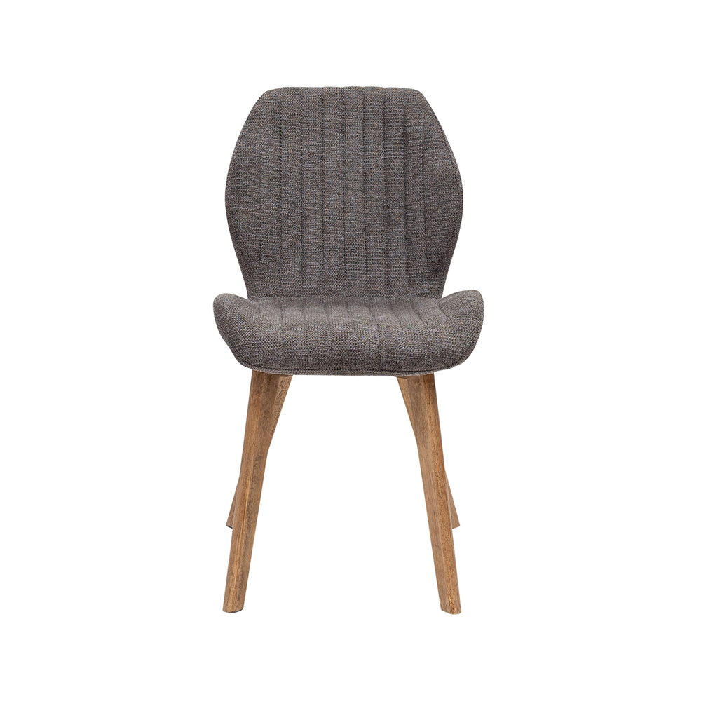 Hadley Oak Veneer Dining Table with 6 Yale Grey Chairs