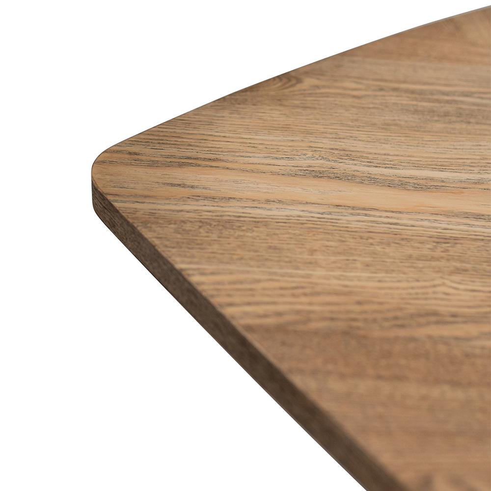 Hadley Oak Veneer Dining Table with Black X-Shaped Legs