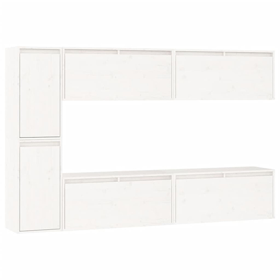 Hadria Solid Pinewood Entertainment Unit In White