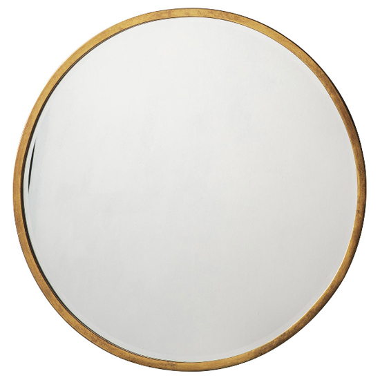 Haggen Large Round Bedroom Mirror In Antique Gold Frame
