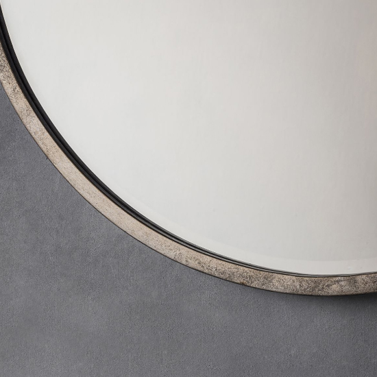 Haggen Large Round Bedroom Mirror In Antique Silver Frame_3