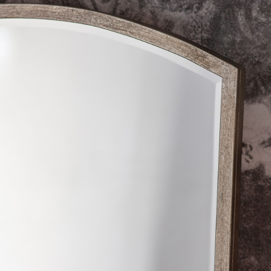 Haggen Small Arch Bedroom Mirror In Antique Silver Frame