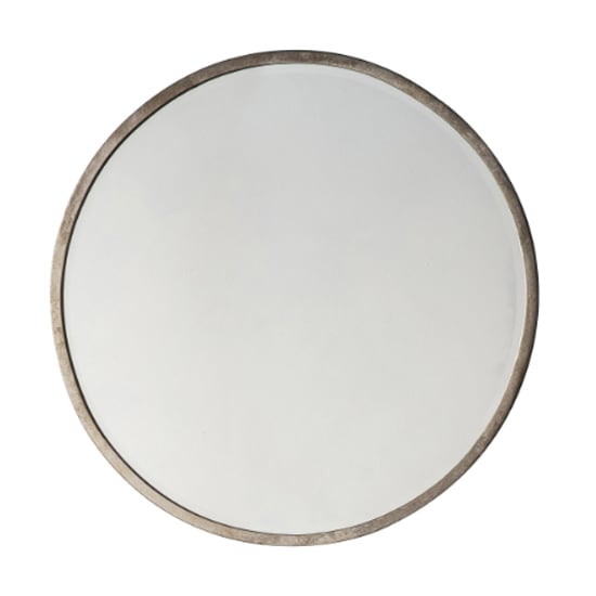 Haggen Small Round Bedroom Mirror In Antique Silver Frame_1