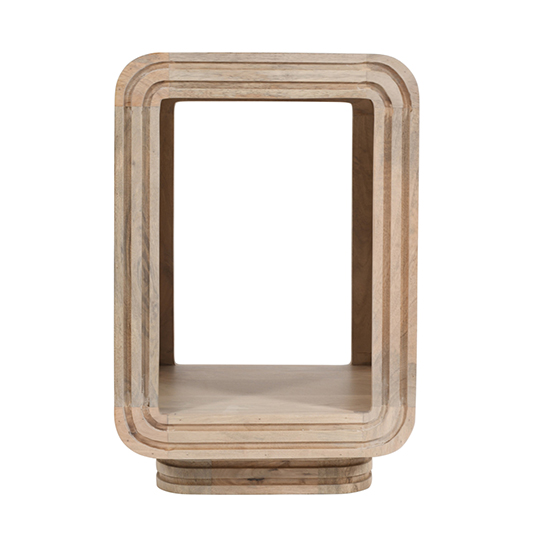 Hailey Carved Mango Wood Side Table In Natural Oak