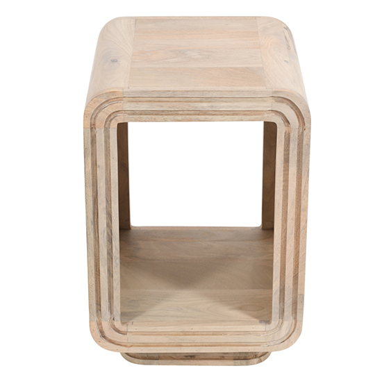 Hailey Carved Mango Wood Side Table In Natural Oak