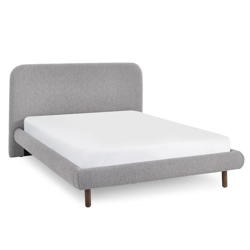 Hailey Fabric Double Bed In Grey