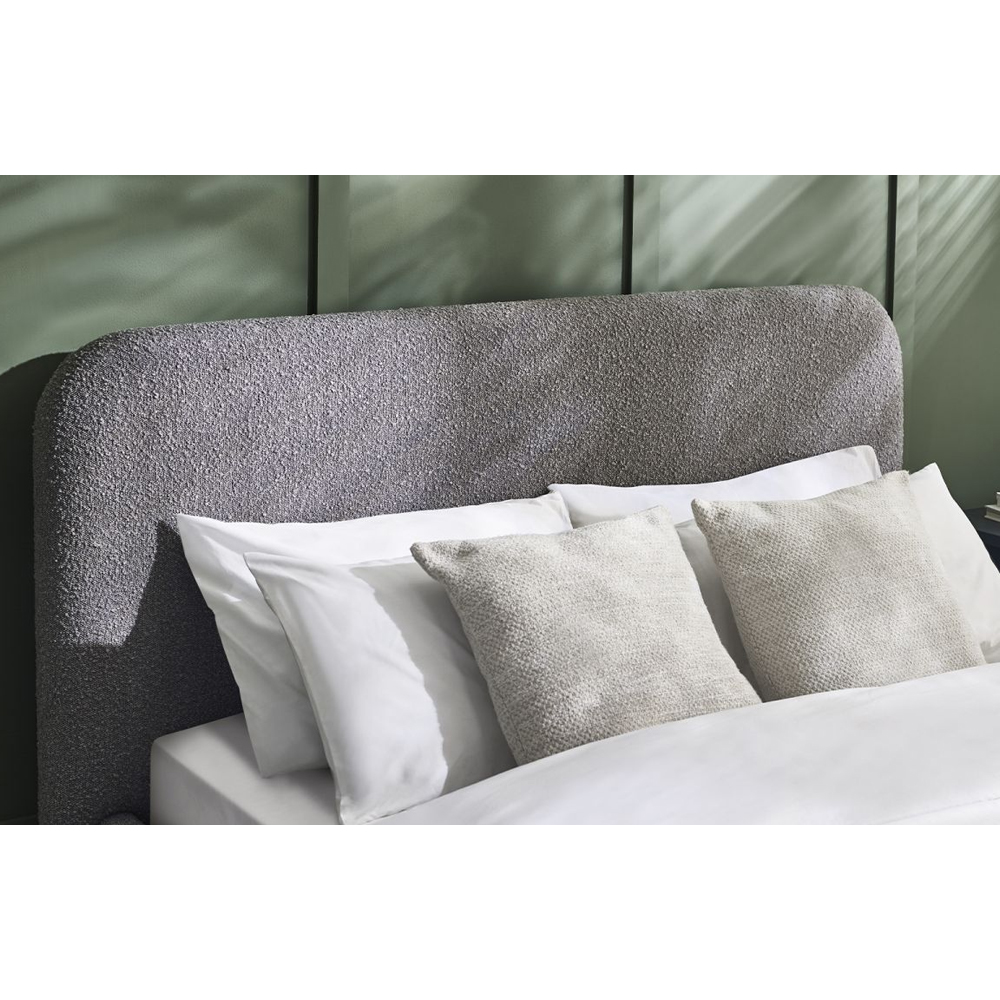 Hailey Fabric Double Bed In Grey