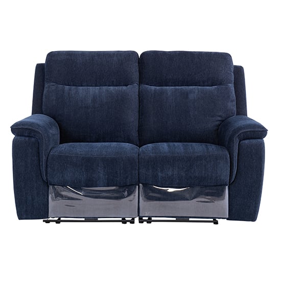Hailey Fabric Electric Recliner 2 Seater Sofa In Blue