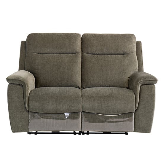 Hailey Fabric Electric Recliner 2 Seater Sofa In Moss Green